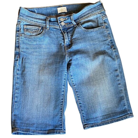 Levi's 515 Bermuda Denim Shorts Women's Sz 4 Blue #27X - Picture 3 of 13